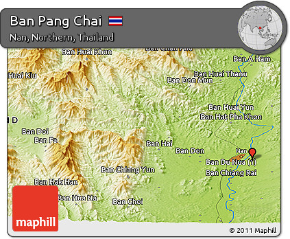 Physical Panoramic Map of Ban Pang Chai