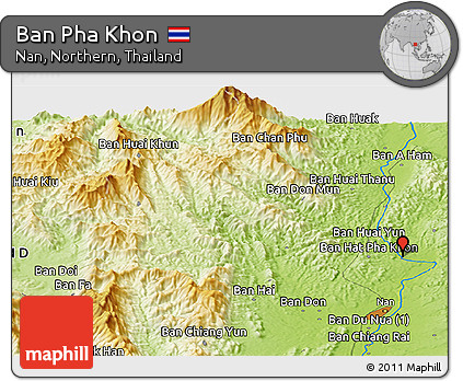 Physical Panoramic Map of Ban Pha Khon