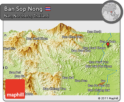 Physical Panoramic Map of Ban Sop Nong
