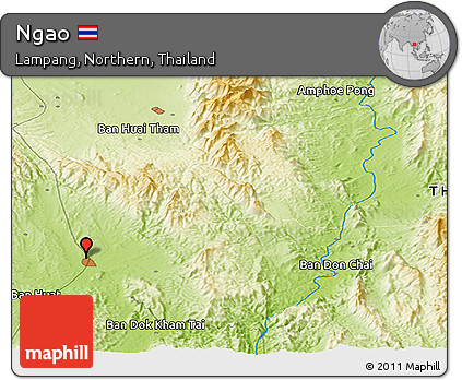 Physical Panoramic Map of Ngao
