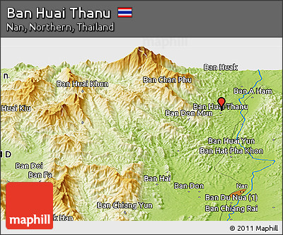Physical Panoramic Map of Ban Huai Thanu