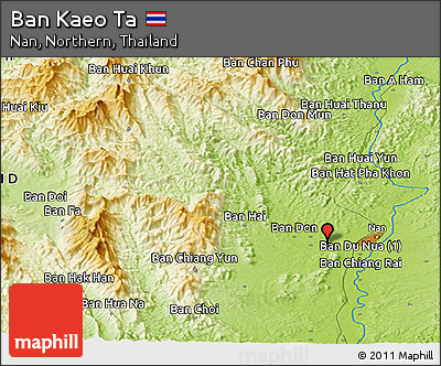 Physical Panoramic Map of Ban Kaeo Ta
