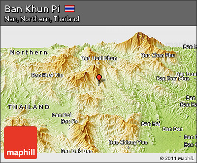 Physical Panoramic Map of Ban Khun Pi
