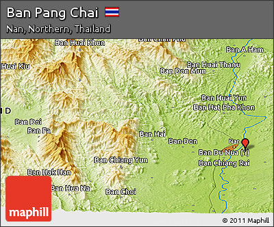 Physical Panoramic Map of Ban Pang Chai
