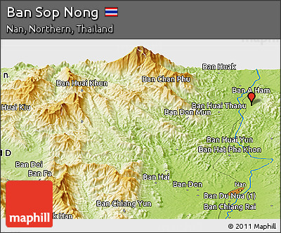 Physical Panoramic Map of Ban Sop Nong