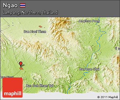 Physical Panoramic Map of Ngao