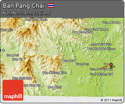 Physical Panoramic Map of Ban Pang Chai