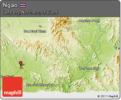 Physical Panoramic Map of Ngao