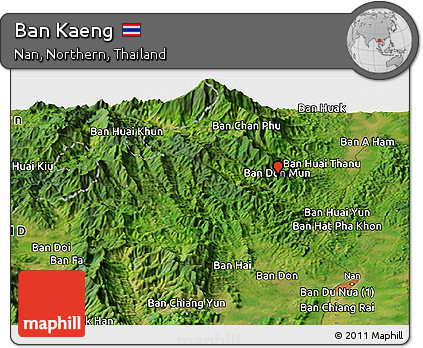 Satellite Panoramic Map of Ban Kaeng