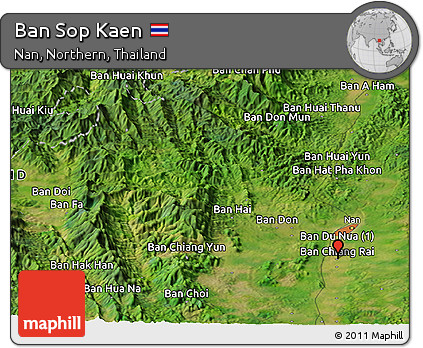 Satellite Panoramic Map of Ban Sop Kaen