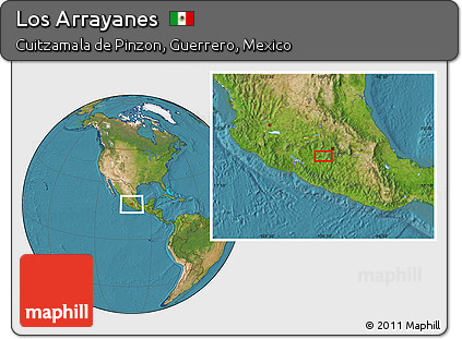Satellite Location Map of Los Arrayanes