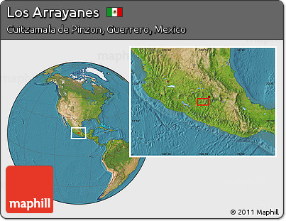 Satellite Location Map of Los Arrayanes