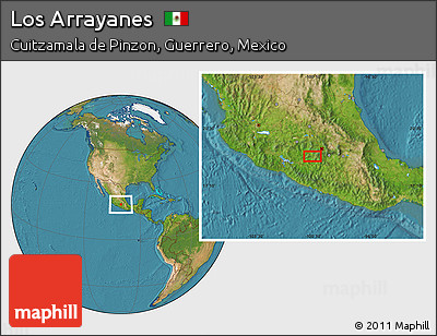 Satellite Location Map of Los Arrayanes