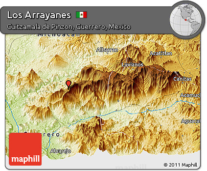 Physical Panoramic Map of Los Arrayanes