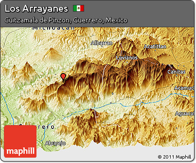 Physical Panoramic Map of Los Arrayanes