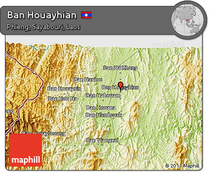 Physical 3D Map of Ban Houayhian