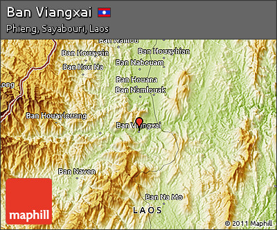 Physical 3D Map of Ban Viangxai