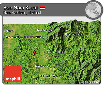 Satellite 3D Map of Ban Nam Khrai