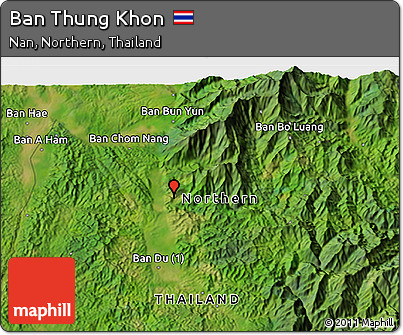 Satellite 3D Map of Ban Thung Khon