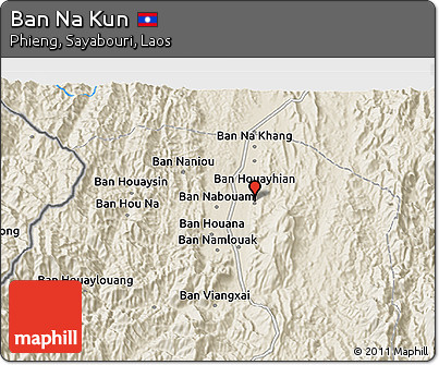 Shaded Relief 3D Map of Ban Na Kun