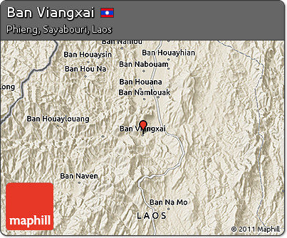 Shaded Relief 3D Map of Ban Viangxai