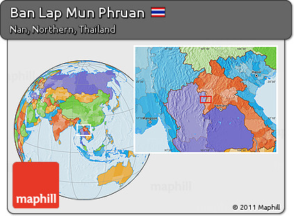 Political Location Map of Ban Lap Mun Phruan