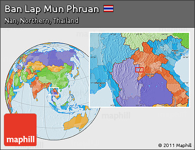 Political Location Map of Ban Lap Mun Phruan