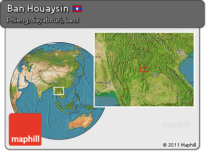 Satellite Location Map of Ban Houaysin