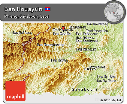Physical Panoramic Map of Ban Houaysin