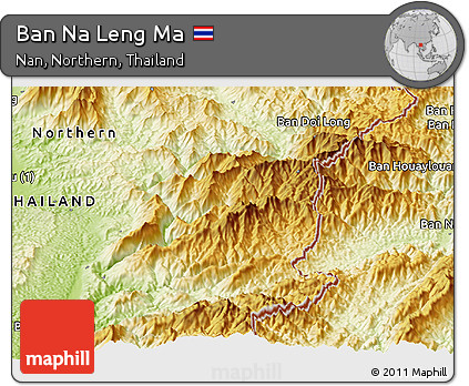 Physical Panoramic Map of Ban Na Leng Ma