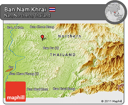 Physical Panoramic Map of Ban Nam Khrai