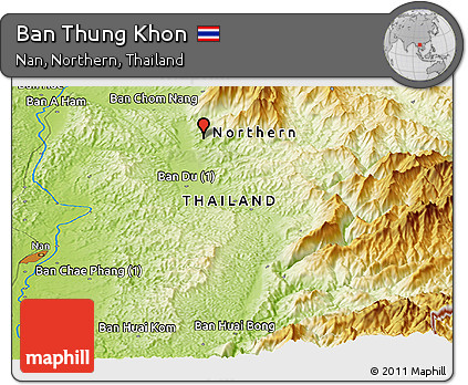 Physical Panoramic Map of Ban Thung Khon