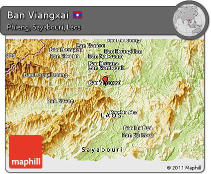 Physical Panoramic Map of Ban Viangxai