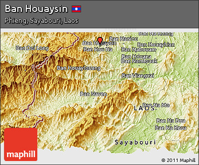 Physical Panoramic Map of Ban Houaysin
