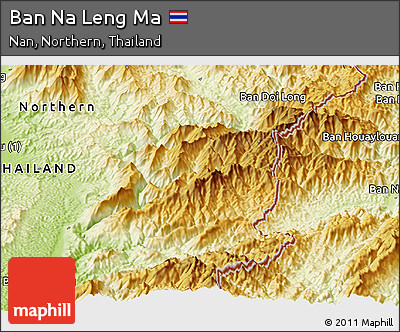 Physical Panoramic Map of Ban Na Leng Ma