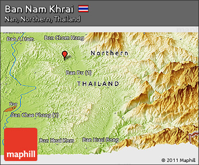 Physical Panoramic Map of Ban Nam Khrai