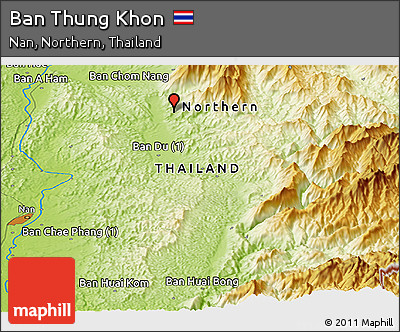 Physical Panoramic Map of Ban Thung Khon
