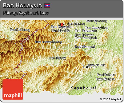 Physical Panoramic Map of Ban Houaysin