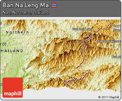 Physical Panoramic Map of Ban Na Leng Ma