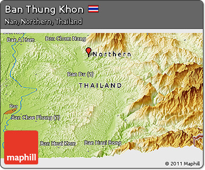 Physical Panoramic Map of Ban Thung Khon