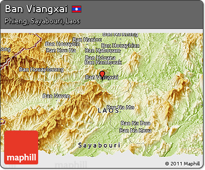 Physical Panoramic Map of Ban Viangxai