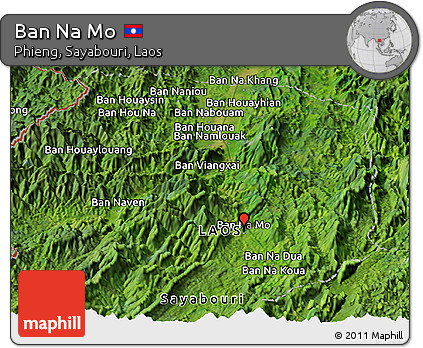 Satellite Panoramic Map of Ban Na Mo