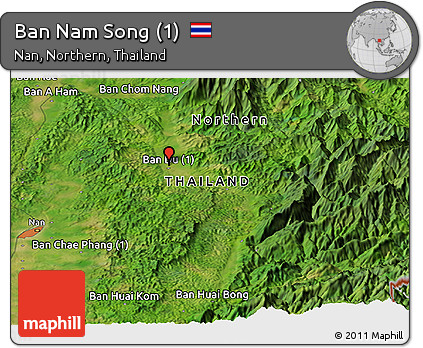 Satellite Panoramic Map of Ban Nam Song (1)