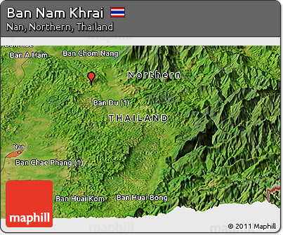 Satellite Panoramic Map of Ban Nam Khrai