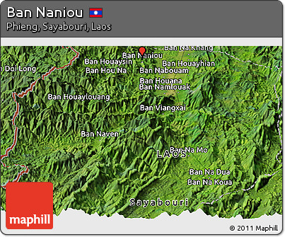 Satellite Panoramic Map of Ban Naniou