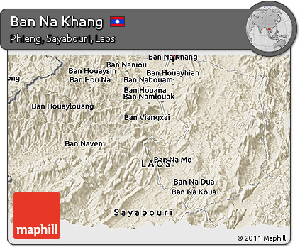 Shaded Relief Panoramic Map of Ban Na Khang