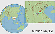 Savanna Style Location Map of the area around 18° 51' 53" N, 103° 46' 30" E