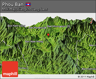 Satellite Panoramic Map of Phou Ban