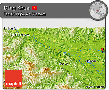 Physical 3D Map of Ðồng Khua