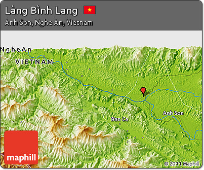Physical 3D Map of Làng Bình Lang